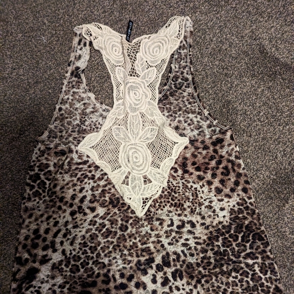 Leopard print lace tank - Picture 2 of 4